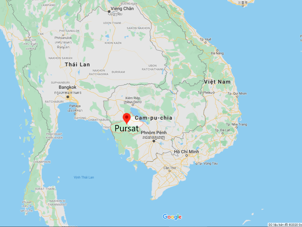 Bản đồ vùng trầm hương Pursat Campuchia