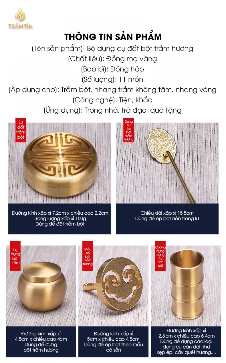 Chi tiết các món trong bộ chơi trầm TTA20101