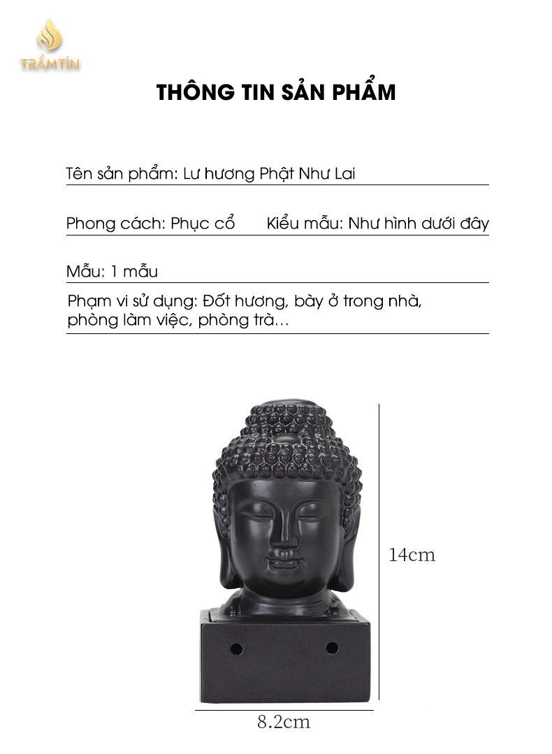 thông số kích thước Lư gốm Phật Thích Ca