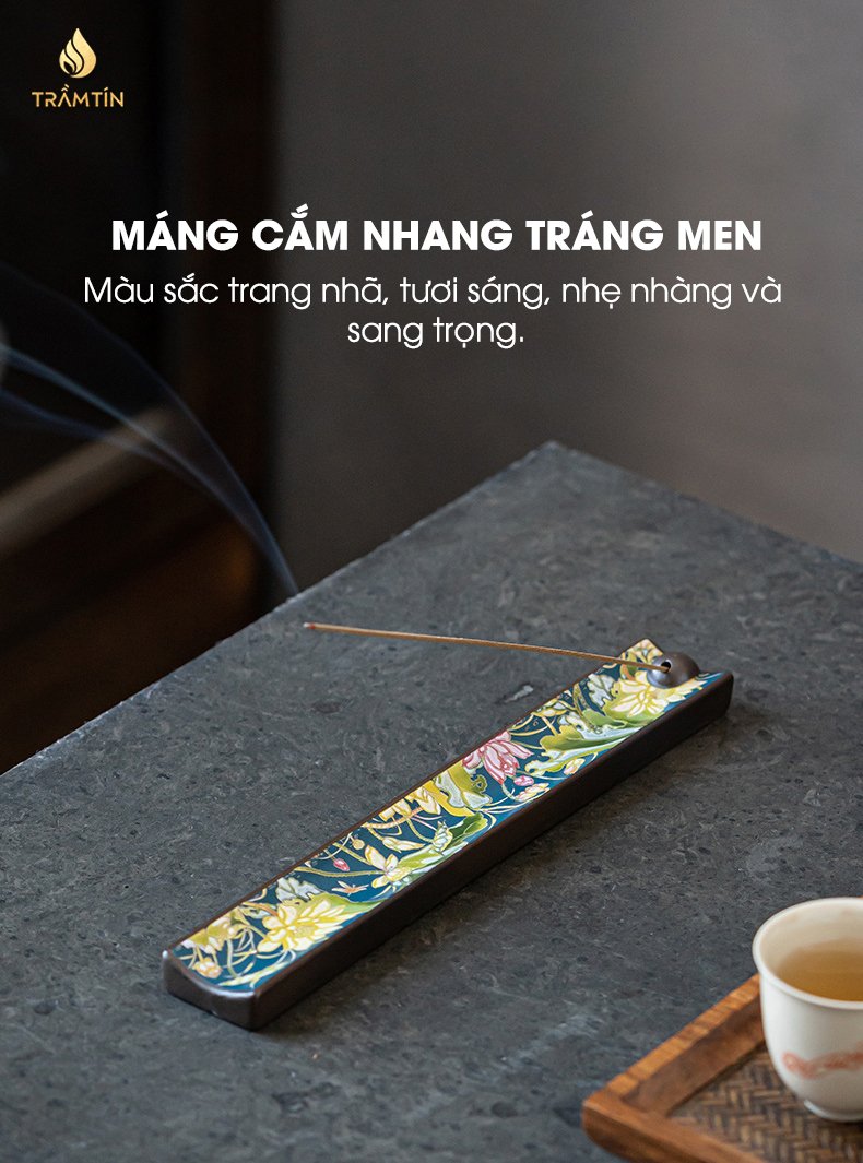 máng gốm hình hoa sen vàng nhẹ nhàng