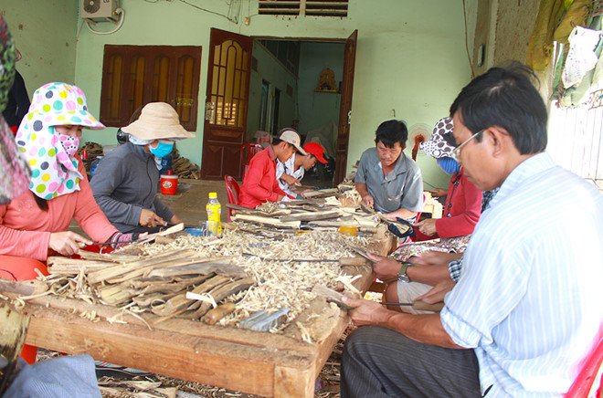 Sủi gỗ dó bầu lấy trầm hương