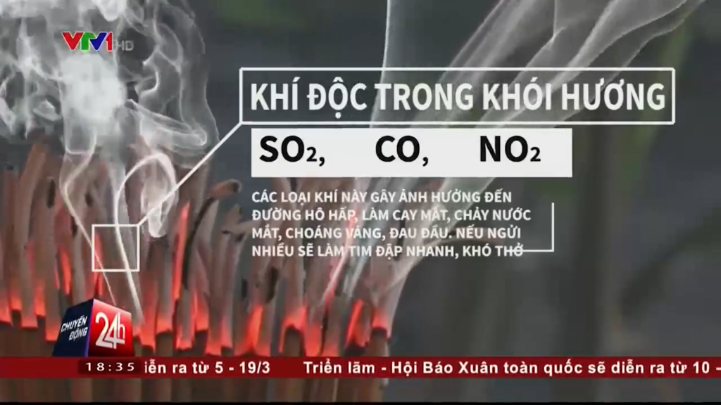 Khí độc có trong khói hương khói nhang