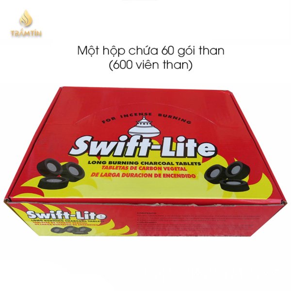 Hộp đựng Swift Lite gồm 60 gói (600 viên than) xông trầm