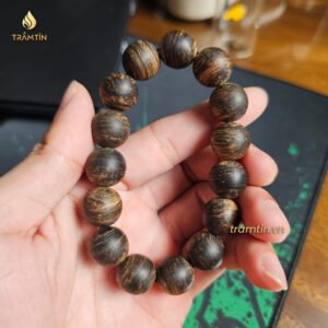 Vòng trầm hương hạt tròn chìm nước Philip 23.12g